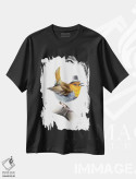 تیشرت مشکی طرح دار – تیشرت طبیعت ,"مرغ سهره ژاپنی" اثر میخائیل ودرنیکوف فروشگاه ایماژ