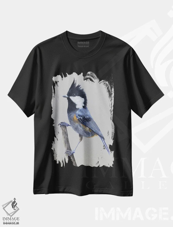 تیشرت مشکی طرح دار – تیشرت هنری ,"سهره با بال خال دار" اثر میخائیل ودرنیکوف immage.ir