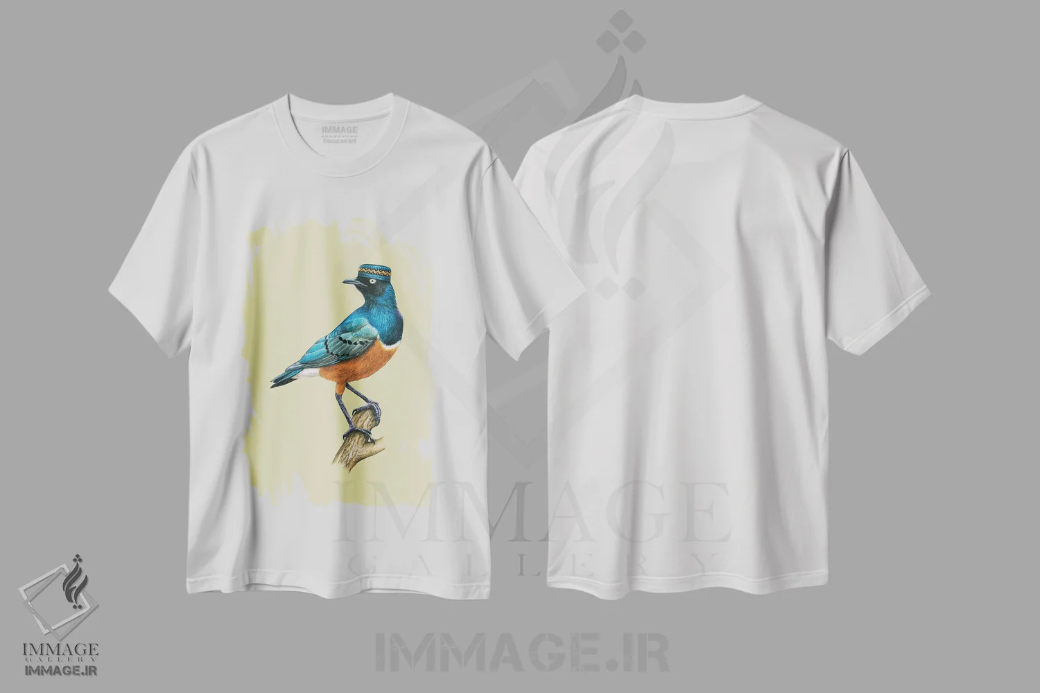 تیشرت سفید طرح دار – تیشرت پرندگان ,"مرغ ستاره ای بی نظیر" اثر میخائیل ودرنیکوف فروشگاه ایماژ