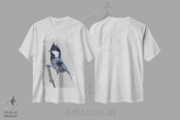 تیشرت سفید طرح دار – تیشرت هنری ,"سهره با بال خال دار" اثر میخائیل ودرنیکوف فروشگاه ایماژ