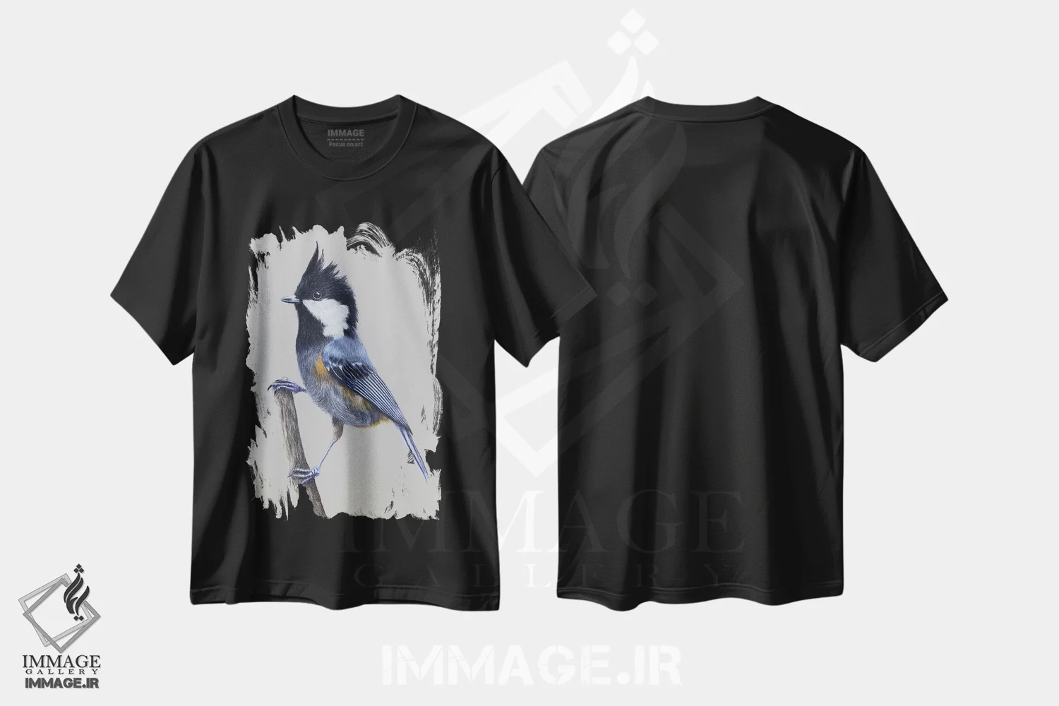 تیشرت مشکی طرح دار – تیشرت هنری ,"سهره با بال خال دار" اثر میخائیل ودرنیکوف immage.ir