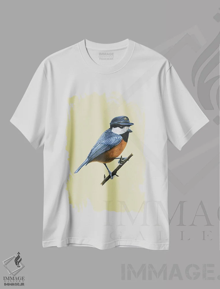 تیشرت سفید طرح دار – تیشرت هنری ,"سهره متنوع" اثر میخائیل ودرنیکوف immage.ir