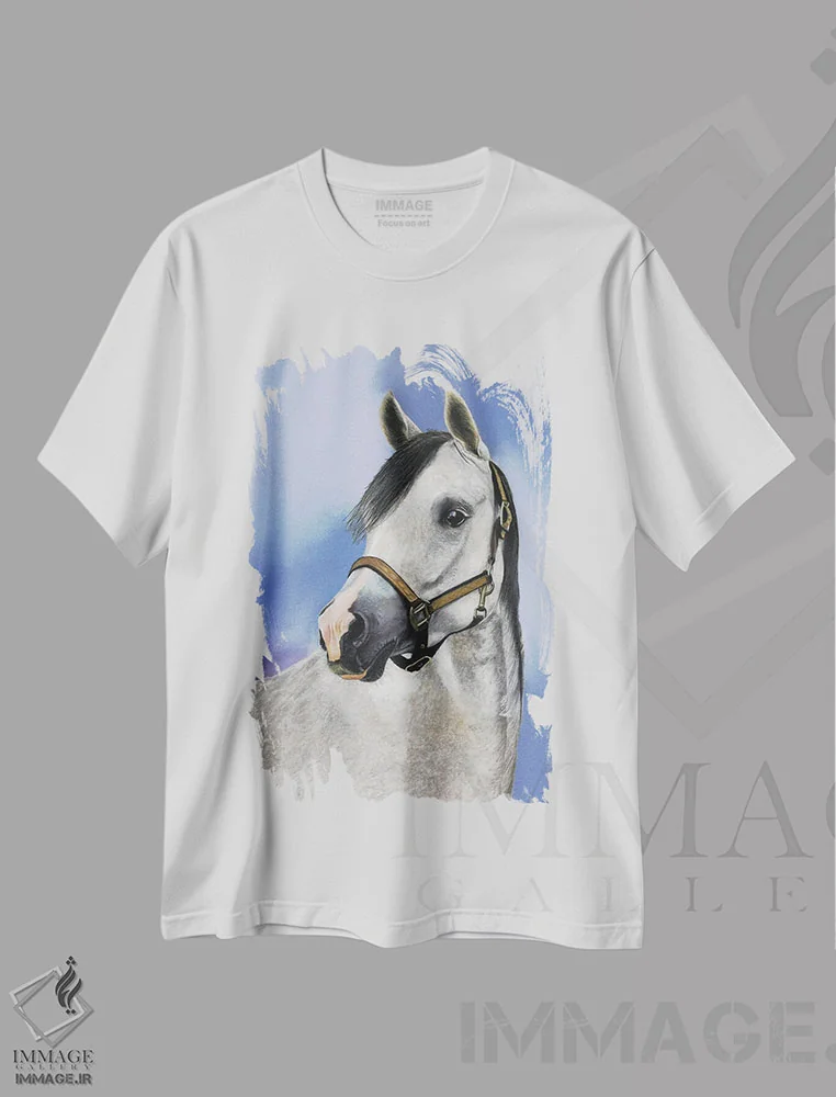 تیشرت سفید طرح دار – تیشرت حیوانات ,"یالا" اثر میخائیل ودرنیکوف immage.ir