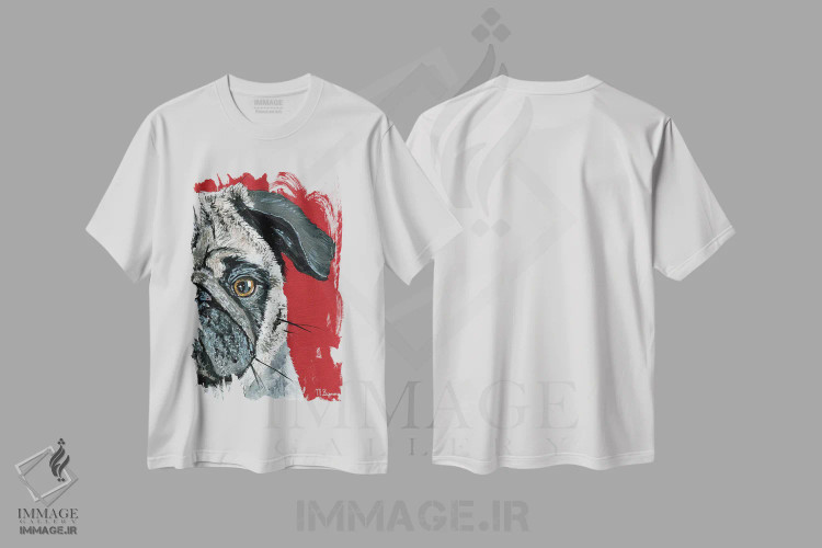 تیشرت سفید طرح دار – تیشرت حیوانات ,پاگ آ بو اثر ملیسا سایمونز فروشگاه ایماژ