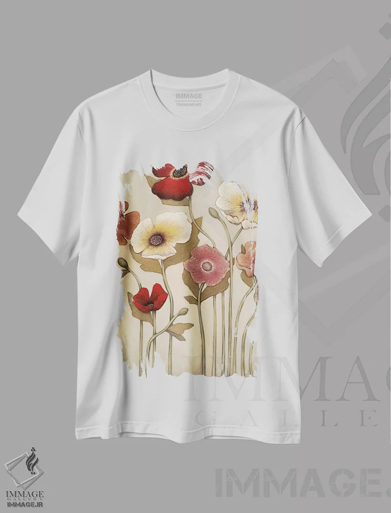 تیشرت سفید طرح دار – تیشرت گلی ,روز تابستانی اثر ماژا immage.ir