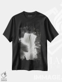 تیشرت مشکی طرح دار – تیشرت طبیعت-منظر ,آبشار تاکوامنون میشیگان سیاه و سفید اثر آلن ماچروویچ فروشگاه ایماژ
