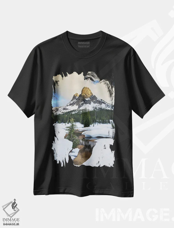 تیشرت مشکی طرح دار – تیشرت طبیعت گردی ,آمریکا، ایالت واشنگتن. کوه زنگ آزادی، گذر واشنگتن، شمال کاسکیدز اثر آلن ماچروویچ فروشگاه ایماژ
