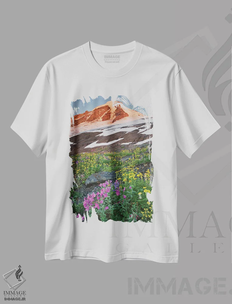 تیشرت سفید طرح دار – تیشرت طبیعت گردی ,آمریکا، ایالت واشنگتن. کوه بیکر، دیده شده از مراتع هلیوتروپ ریج، منطقه بیکر وحشی اثر آلن ماچروویچ فروشگاه ایماژ