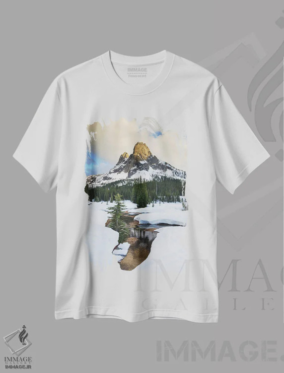 تیشرت سفید طرح دار – تیشرت طبیعت گردی ,آمریکا، ایالت واشنگتن. کوه زنگ آزادی، گذر واشنگتن، شمال کاسکیدز اثر آلن ماچروویچ immage.ir