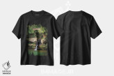 تیشرت مشکی طرح دار – تیشرت طبیعت ,آبشار بالایی غار مرد پیر اثر آلن ماچروویچ فروشگاه ایماژ