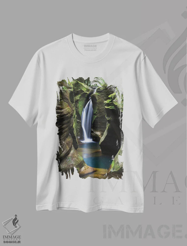 تیشرت سفید طرح دار – تیشرت طبیعت ,آبشار کورکسکرو، اوهایو اثر آلن ماچروویچ فروشگاه ایماژ
