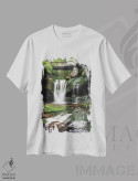 تیشرت سفید طرح دار – تیشرت طبیعت؛تیشرت منظره ,آبشار الاکالا غربی اثر آلن ماچروویچ immage.ir
