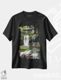 تیشرت مشکی طرح دار – تیشرت طبیعت؛تیشرت منظره ,آبشار الاکالا غربی اثر آلن ماچروویچ فروشگاه ایماژ