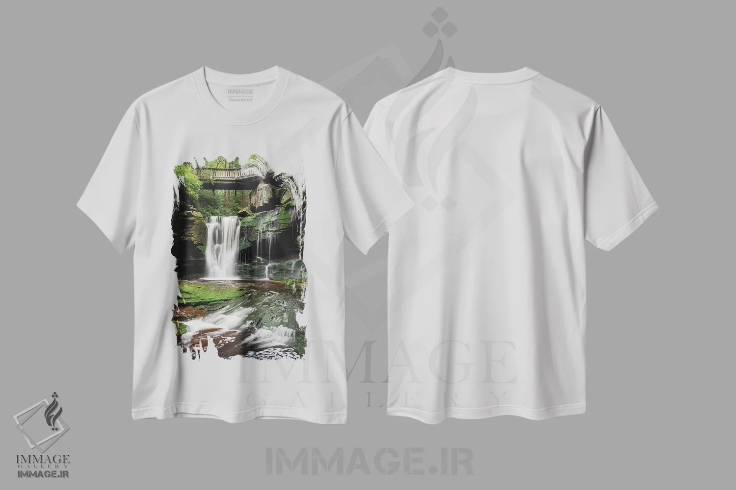 تیشرت سفید طرح دار – تیشرت طبیعت؛تیشرت منظره ,آبشار الاکالا غربی اثر آلن ماچروویچ immage.ir