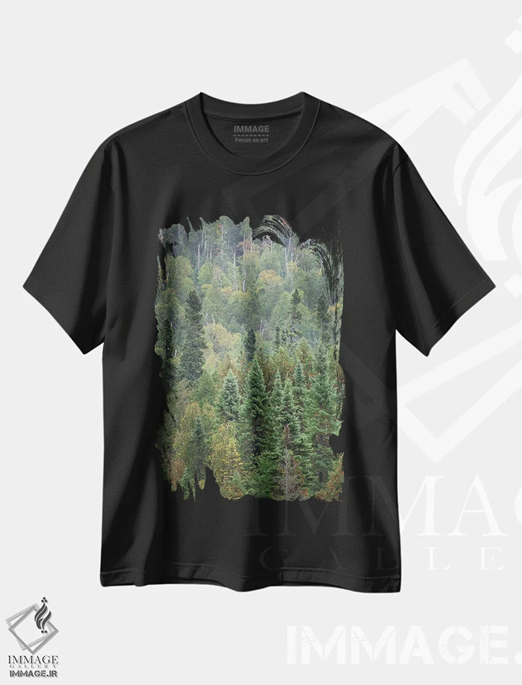 تیشرت مشکی طرح دار – تیشرت طبیعت ,جنگل ملی سوپریور اثر آلن ماچروویچ فروشگاه ایماژ