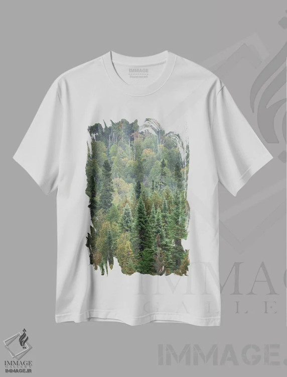 تیشرت سفید طرح دار – تیشرت طبیعت ,جنگل ملی سوپریور اثر آلن ماچروویچ immage.ir