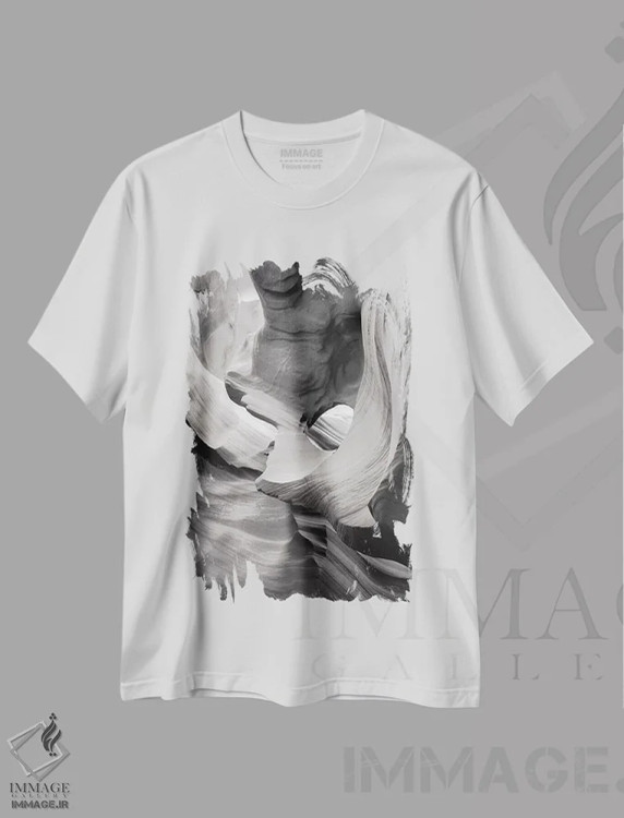 تیشرت سفید طرح دار – تیشرت سیاه سفید ,دره آنتلوپ پایین سیاه و سفید اثر آلن ماچروویچ فروشگاه ایماژ