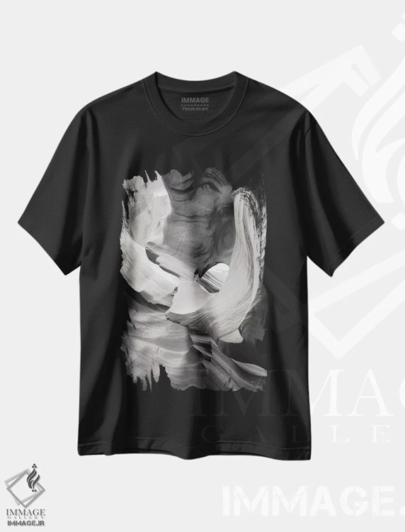 تیشرت مشکی طرح دار – تیشرت سیاه سفید ,دره آنتلوپ پایین سیاه و سفید اثر آلن ماچروویچ immage.ir