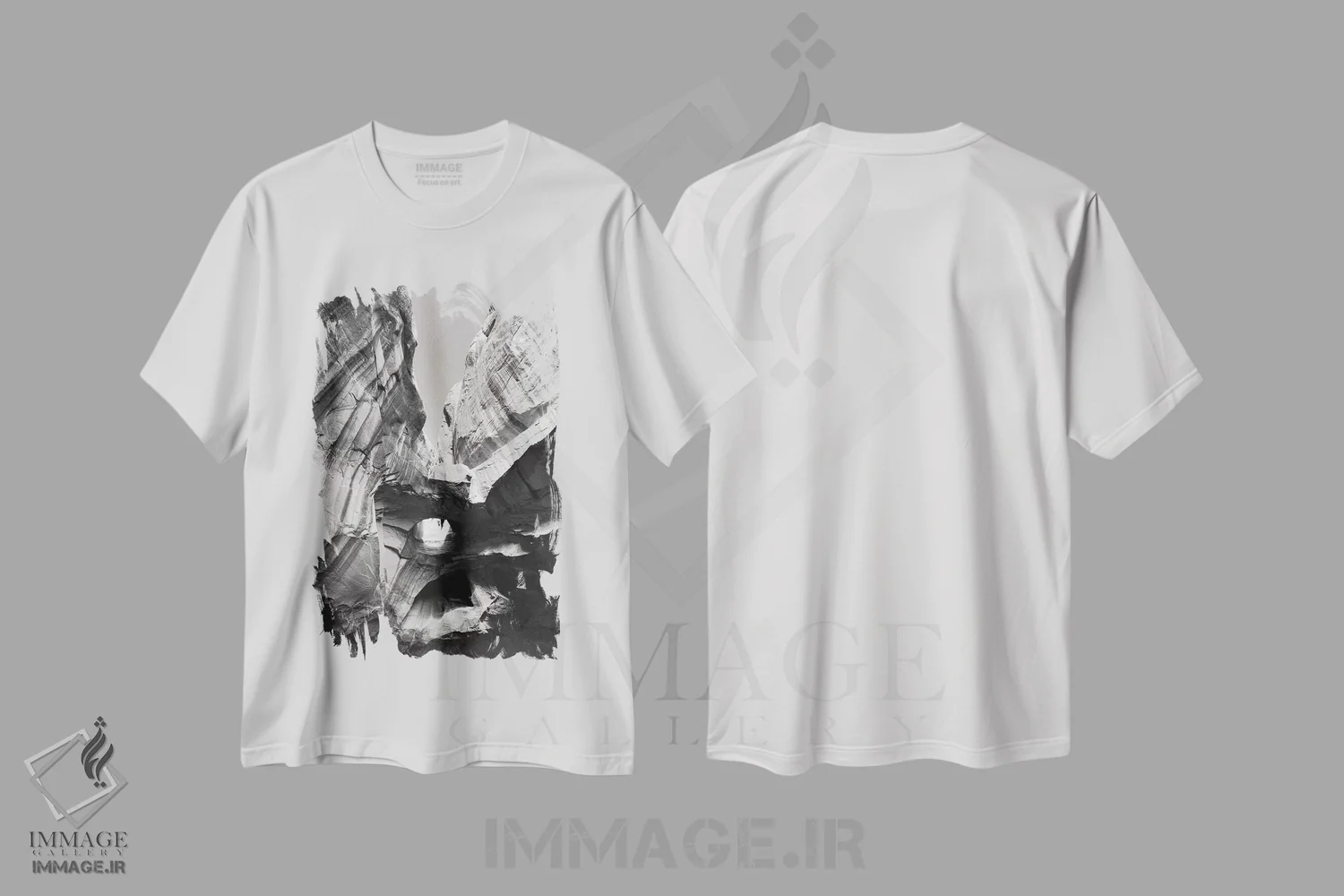 تیشرت سفید طرح دار – تیشرت سیاه سفید ,دره نئون سیاه و سفید اثر آلن ماچروویچ immage.ir