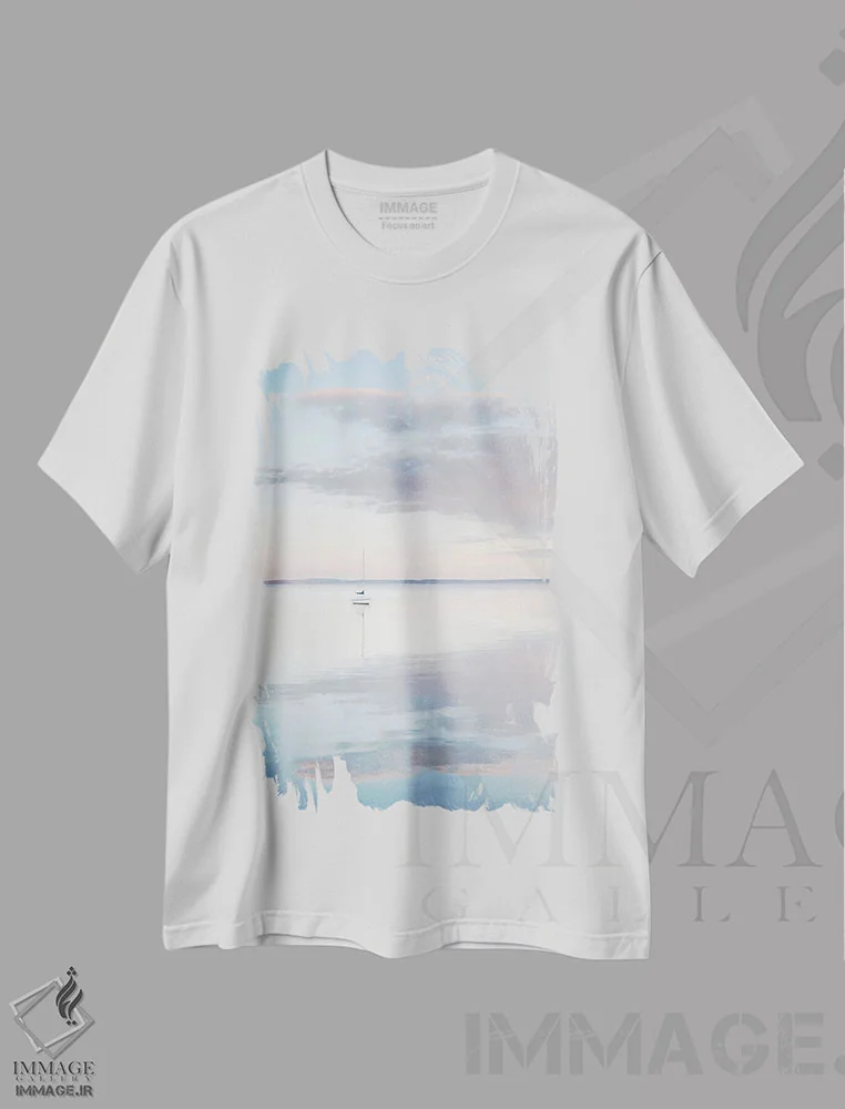 تیشرت سفید طرح دار – تیشرت دریا ,قایق بادبانی در خلیج بلینهام اثر آلن ماچروویچ فروشگاه ایماژ