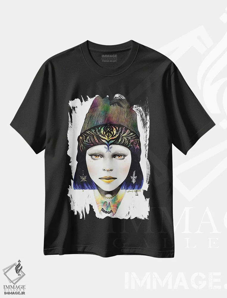 تیشرت مشکی طرح دار – تیشرت مد و فشن ,دختر شماره اثر مینجه لی immage.ir