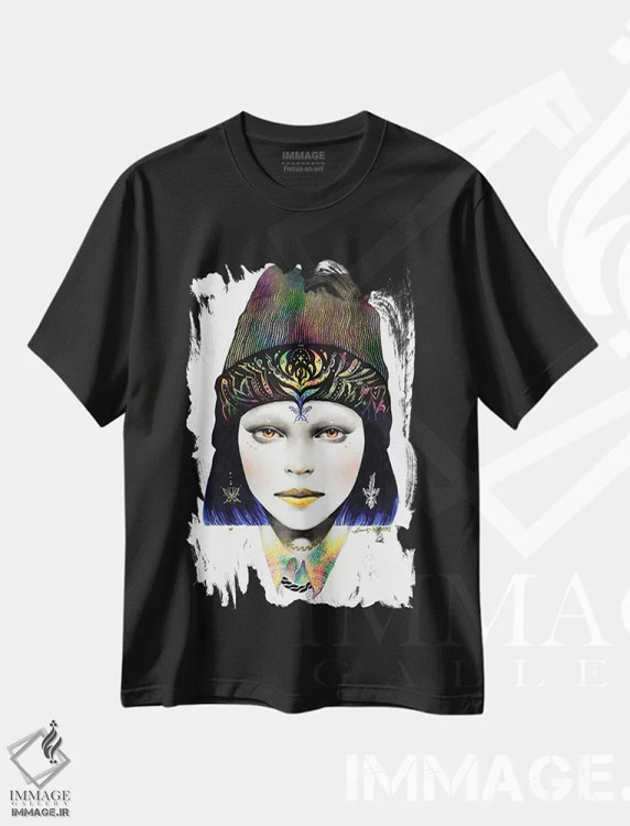 تیشرت مشکی طرح دار – تیشرت مد و فشن ,دختر شماره اثر مینجه لی immage.ir