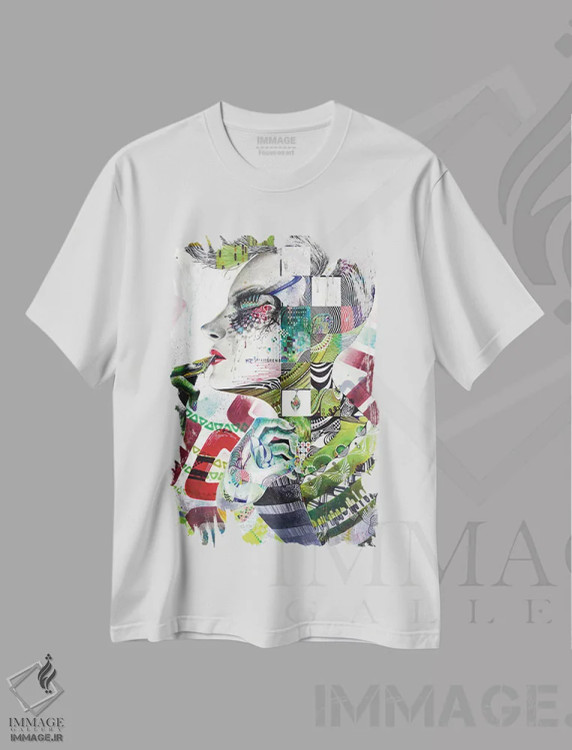 تیشرت سفید طرح دار – تیشرت هنری ,یادآوری اثر مینجه لی فروشگاه ایماژ