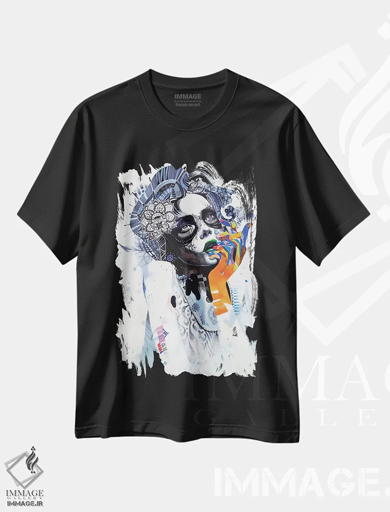 تیشرت مشکی طرح دار – تیشرت فانتزی ,رویا اثر مینجه لی فروشگاه ایماژ
