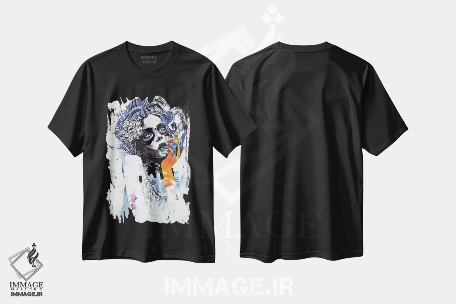 تیشرت مشکی طرح دار – تیشرت فانتزی ,رویا اثر مینجه لی فروشگاه ایماژ
