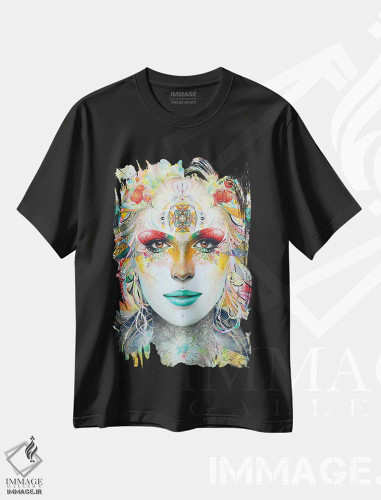 تیشرت مشکی طرح دار – تیشرت هنری ,گایا، کامل اثر مینجه لی فروشگاه ایماژ