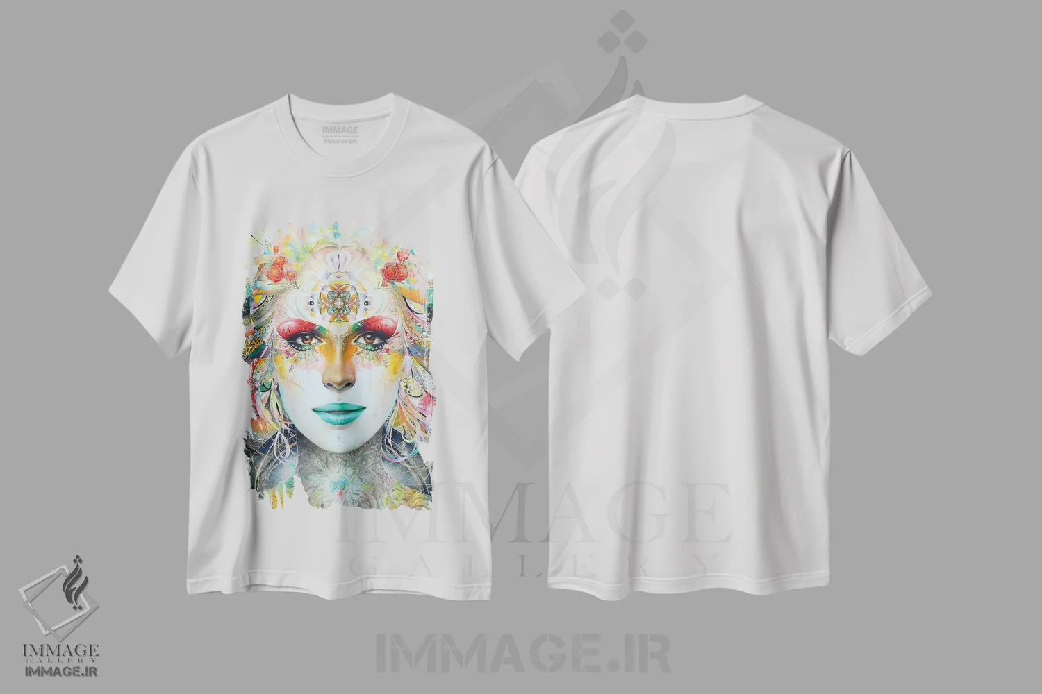 تیشرت سفید طرح دار – تیشرت هنری ,گایا، کامل اثر مینجه لی immage.ir
