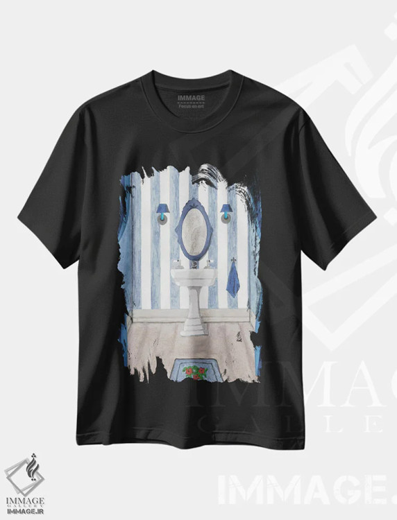 تیشرت مشکی طرح دار – تیشرت مینیمال ,حمام آبی اثر مارتین جیمز immage.ir