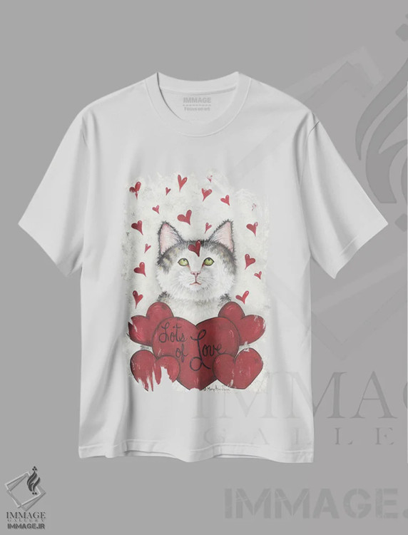 تیشرت سفید طرح دار – تیشرت فانتزی ,پر از عشق اثر مری آن جون immage.ir