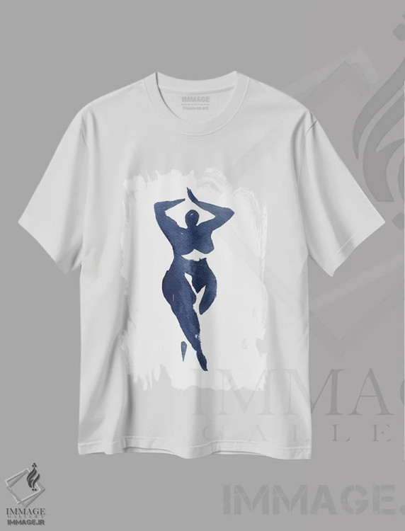 تیشرت سفید طرح دار – تیشرت هنری ,احساس زیبایی اثر مایک کوبو immage.ir