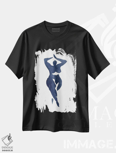 تیشرت مشکی طرح دار – تیشرت هنری ,احساس زیبایی اثر مایک کوبو فروشگاه ایماژ