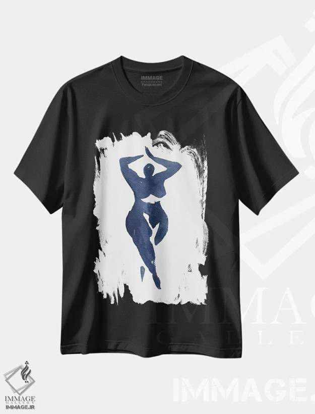 تیشرت مشکی طرح دار – تیشرت هنری ,احساس زیبایی اثر مایک کوبو فروشگاه ایماژ