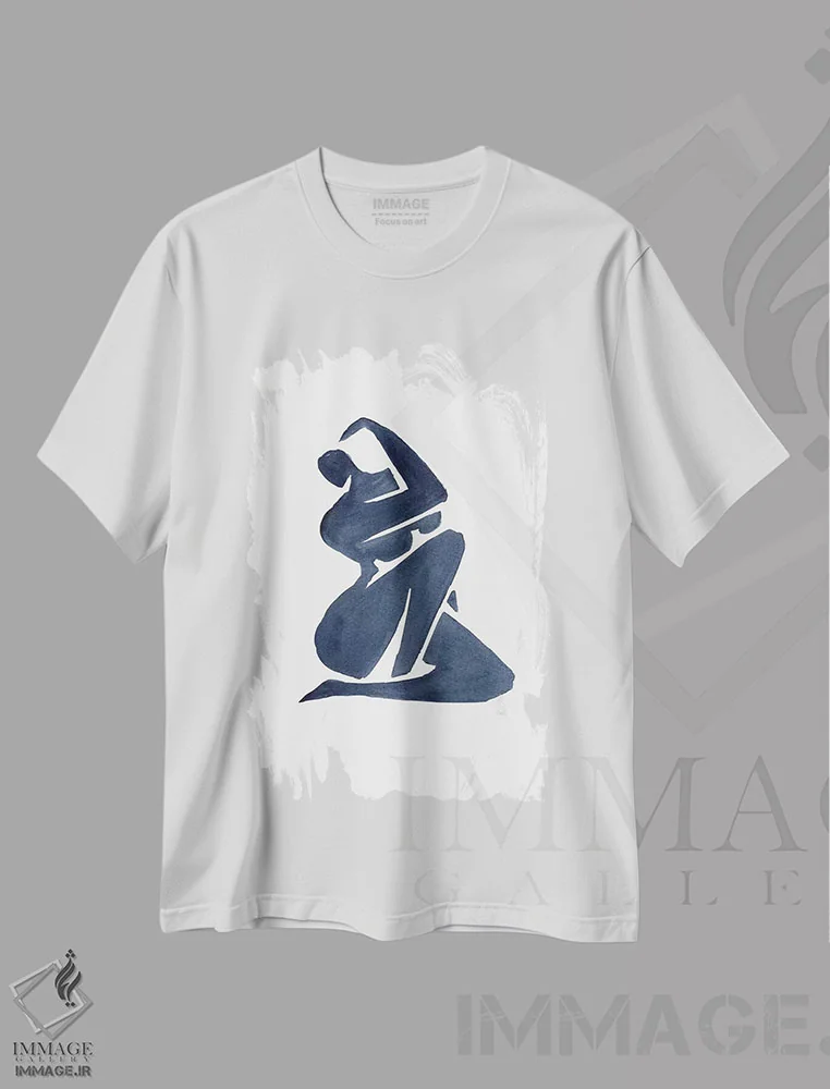 تیشرت سفید طرح دار – تیشرت پرتره زنانه ,وسوسه اثر مایک کوبو فروشگاه ایماژ