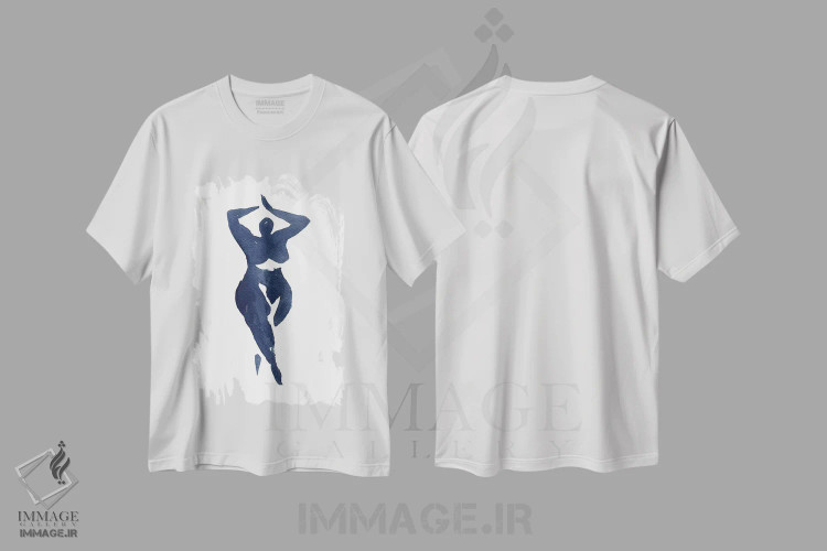 تیشرت سفید طرح دار – تیشرت هنری ,احساس زیبایی اثر مایک کوبو immage.ir