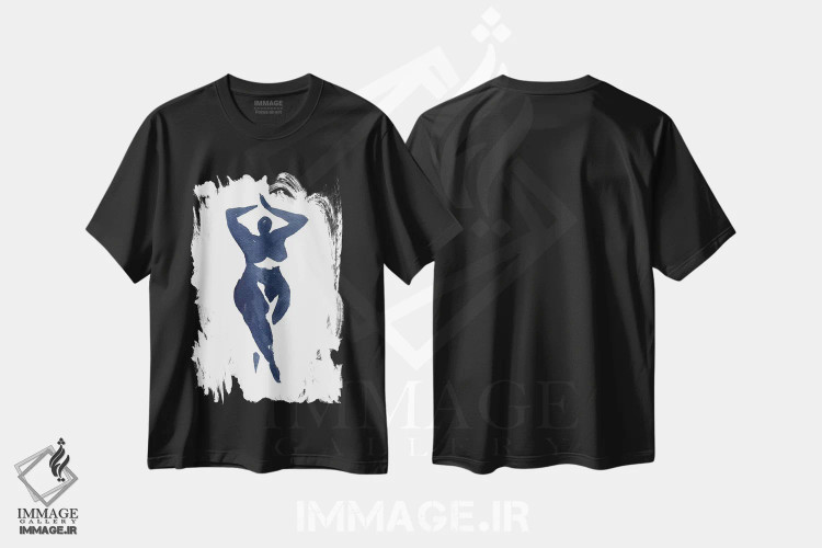 تیشرت مشکی طرح دار – تیشرت هنری ,احساس زیبایی اثر مایک کوبو فروشگاه ایماژ