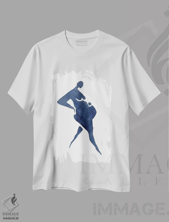 تیشرت سفید طرح دار – تیشرت زنانه ,دوران بارداری اثر مایک کوبو immage.ir