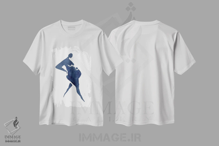 تیشرت سفید طرح دار – تیشرت زنانه ,دوران بارداری اثر مایک کوبو immage.ir