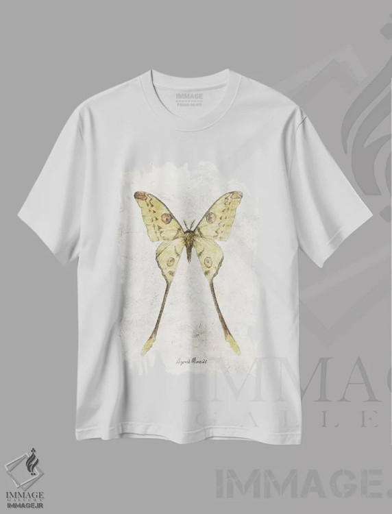 تیشرت سفید طرح دار – تیشرت طبیعت ,آرگما میموزا اثر مایک کوبو فروشگاه ایماژ