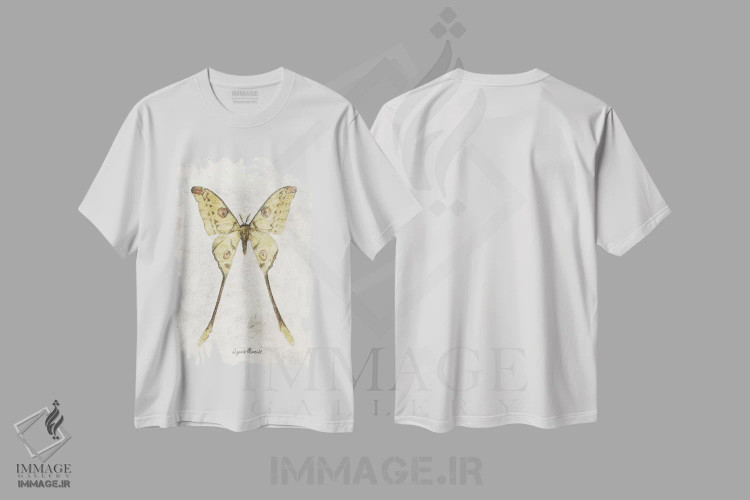 تیشرت سفید طرح دار – تیشرت طبیعت ,آرگما میموزا اثر مایک کوبو فروشگاه ایماژ