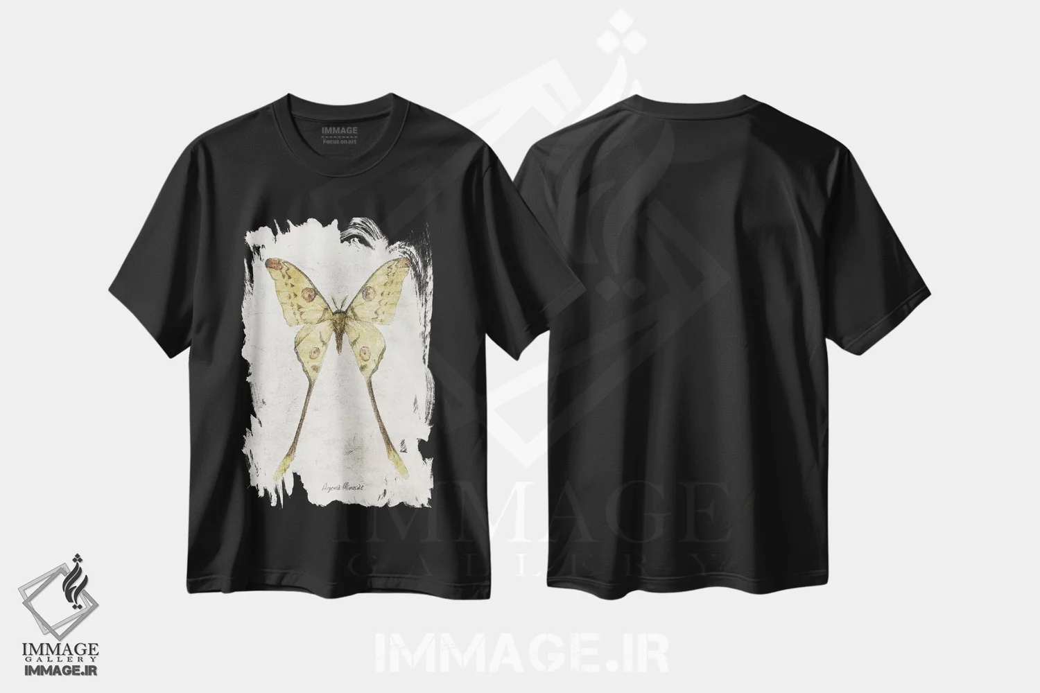 تیشرت مشکی طرح دار – تیشرت طبیعت ,آرگما میموزا اثر مایک کوبو immage.ir