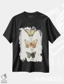 تیشرت مشکی طرح دار – تیشرت پروانه ,پروانه ها اثر مایک کوبو immage.ir