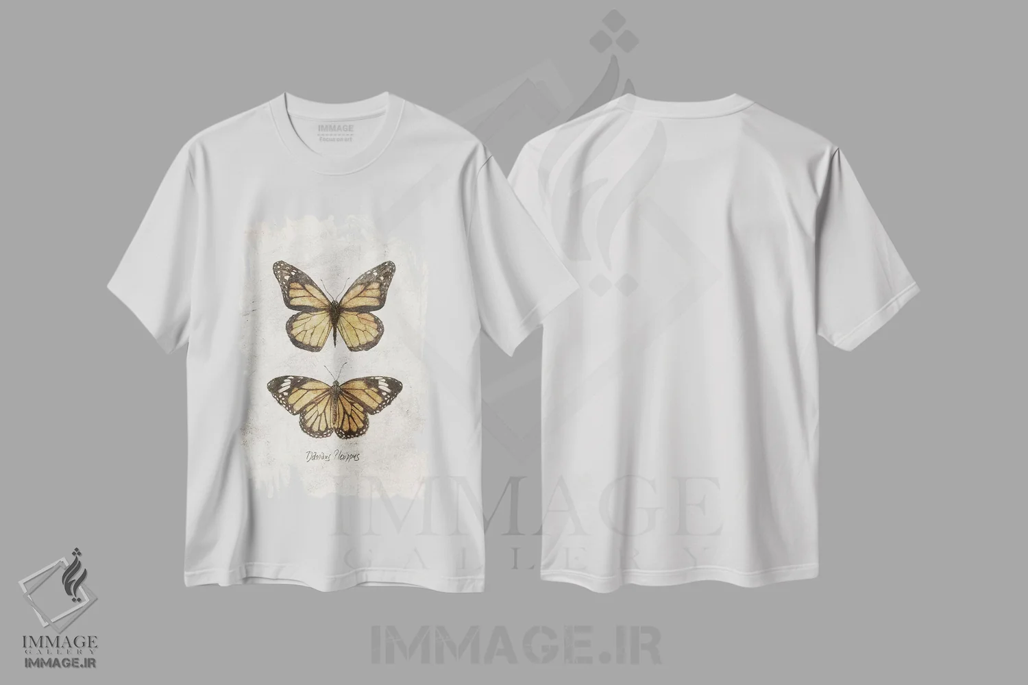 تیشرت سفید طرح دار – تیشرت حیوانات ,دانائوس پلکسپوس اثر مایک کوبو immage.ir