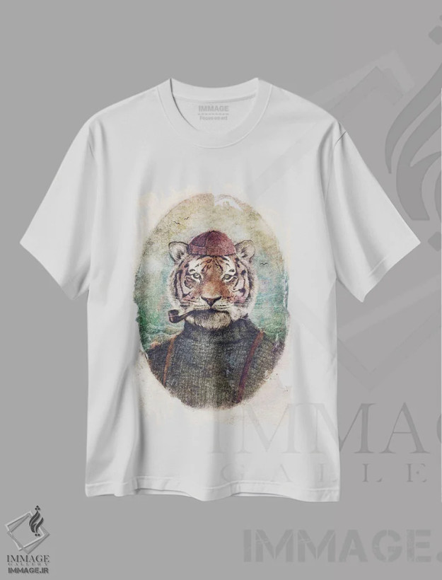 تیشرت سفید طرح دار – تیشرت هنری ,اقیانوس وحشی اثر مایک کوبو فروشگاه ایماژ