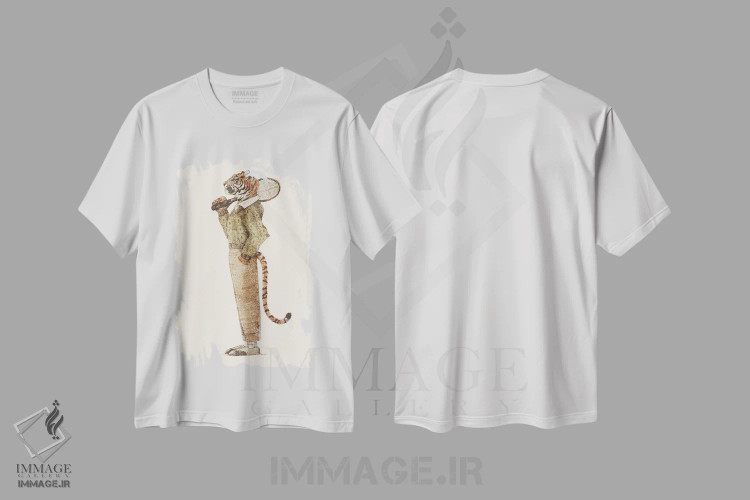 تیشرت سفید طرح دار – تیشرت ورزشی ,باشگاه تنیس ببر اثر مایک کوبو immage.ir