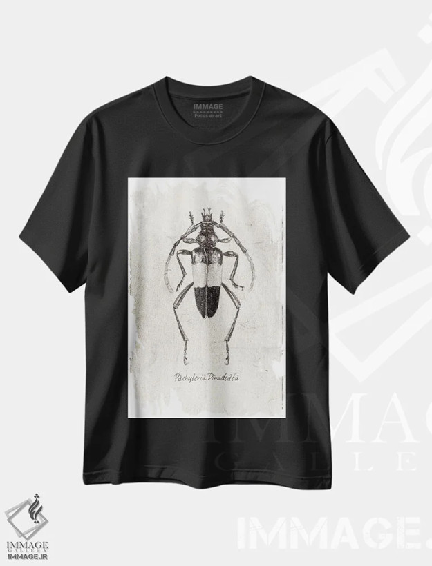 تیشرت مشکی طرح دار – تیشرت هنری وینتیج ,آقای وحشی اثر مایک کوبو فروشگاه ایماژ