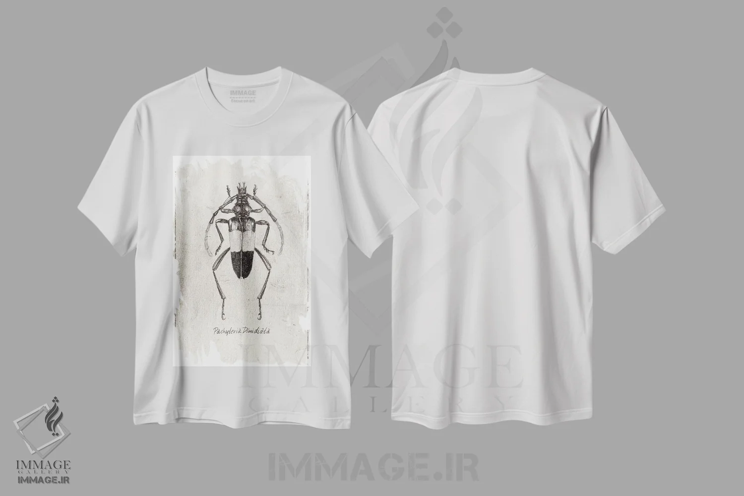 تیشرت سفید طرح دار – تیشرت هنری وینتیج ,آقای وحشی اثر مایک کوبو immage.ir